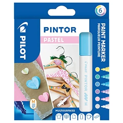 Afbeelding van Verfstift Pilot Pintor pastel 1.4mm ass etuis à 6 stuks assorti
