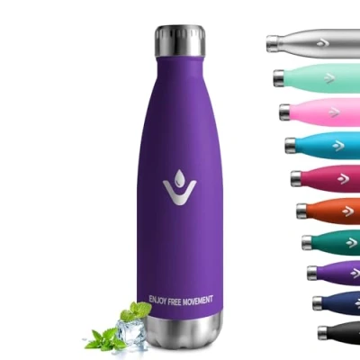 Afbeelding van Thermosfles, 500 ml, roestvrij staal, waterdicht, metalen fles, BPA vrij, herbruikbaar, dubbelwandige roestvrijstalen waterfles, thermosfles voor school, kantoor, sport, wandelen, reizen