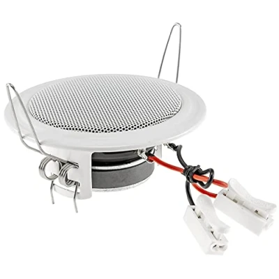 Afbeelding van ChiliTec Plafondinbouwluidspreker, 45 W, plat, plafondmontage, muur, rond, 106 mm, voor kantoor, keuken, woonkamer, thuisbioscoop, wit