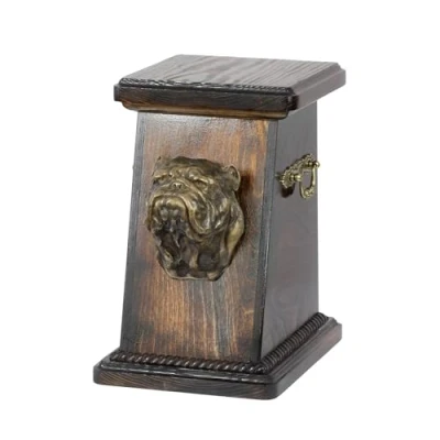 Afbeelding van Elegante urn hond voor Engelse Bulldog met hondenbuste ter nagedachtenis