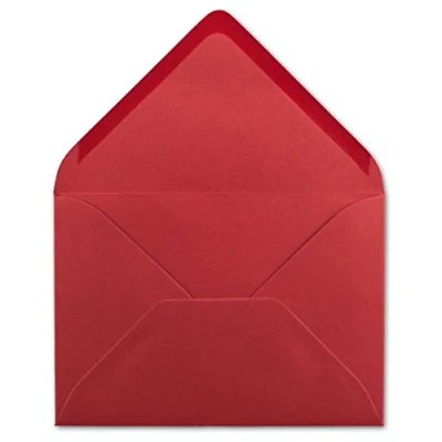 Afbeelding van 100 enveloppen DIN C6 Rozerood 11,4 x 16,2 cm 120 g/m² nat sluiten zonder venster voor uitnodigingen van Glüxx agent