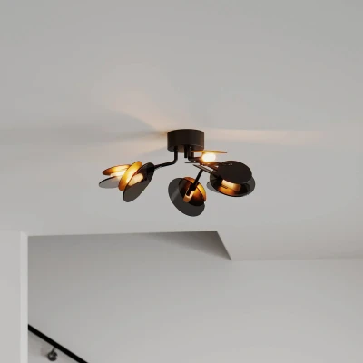 Afbeelding van By Rydéns Turno plafondlamp, zwart 6 lamps