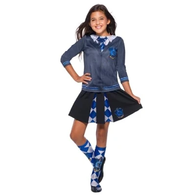 Afbeelding van Rubies Harry Potter Kostuum Ravenclaw Top Meisje Blauw, Wit / Beige, Grijs Maat 104 Carnavalskleding Verkleedkleding