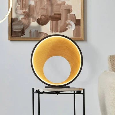 Afbeelding van Curio LED tafellamp, houtlook
