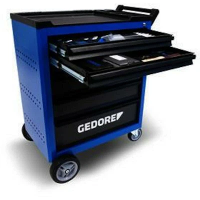 Image de GEDORE TTB TS 173 Chariot à outils bleu avec 6 tiroirs remplis pièces 3411443