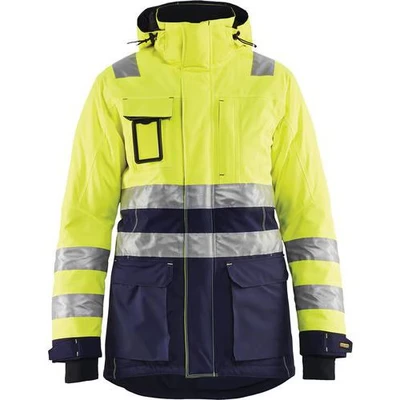 Image de Parka hiver haute visibilité femme jaune fluorescent/marine