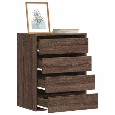 Image de vidaXL Commode d&#039;angle chêne marron 60x41x76 cm bois d&#039;ingénierie852876