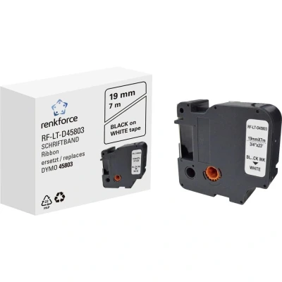Afbeelding van Labeltape Renkforce RF LT D45803 Compatibel vervangt DYMO D1 45803 19 mm Tapekleur: Wit Tekstkleur: Zwart 7 m