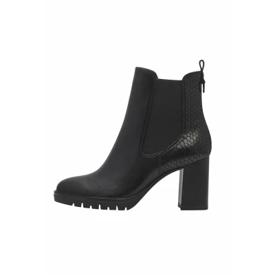 Afbeelding van Tamaris Chelsea Enkellaarsjes met plateauzool, Dames, Maat: 41, Black struct. Textiel/ synthetisch