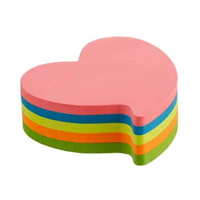 Afbeelding van Memoblok Kores hartvorm &quot;Heart&quot; 70x70m 250vel 5 kleuren
