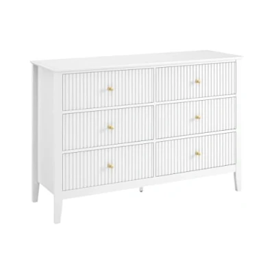 Afbeelding van Vente unique Commode 6 laden van MDF Wit NARIVA L 120 cm x H 80 D 40