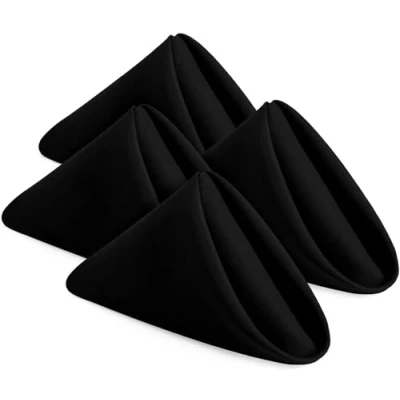 Afbeelding van stoffen servetten 24 stuks, herbruikbare servetten, zacht en comfortabel ideaal voor evenementen regelmatig thuisgebruik, polyester (zwart, 43 x cm)