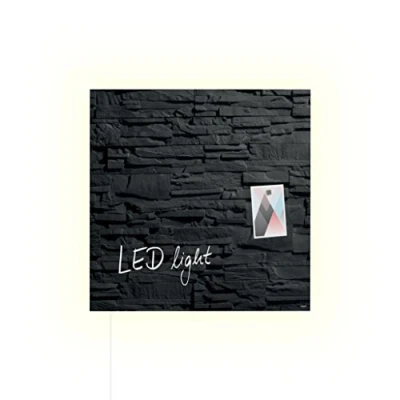 Afbeelding van Sigel Si Gl404 Glasmagneetbord Artverum Led Light 480X480X15 Leisteen