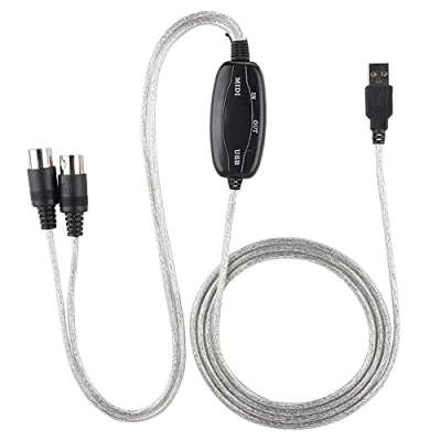 Afbeelding van MIDI naar USB kabel, converter, interface, toetsenbord, muziekbewerkingslijn