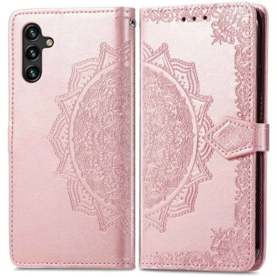 Afbeelding van iMoshion Hoesje Geschikt voor Samsung Galaxy A13 (5G) / A04s Met Pasjeshouder Mandala Bookcase Rosé Goud