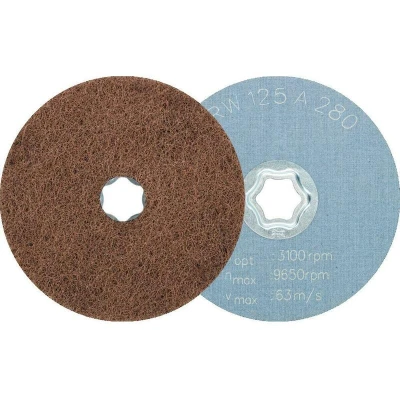 Afbeelding van PFERD 42001060 Combiclick zachte vliesschijf CC Ø 125 mm A 280 voor het reinigen en satineren met haakse slijpers Diameter 125 mm