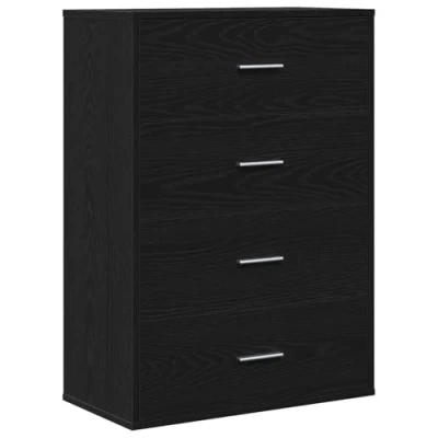 Afbeelding van vidaXL Dressoir met lade Zwart eiken 60 x 31 84 cm Spaanplaat
