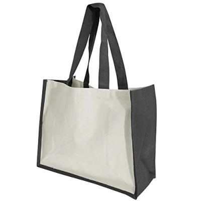 Afbeelding van Westford Mill Jute printer (W422) bedrukbaar, handtas zwart, zwart.