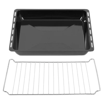 Afbeelding van ICQN Extra Diepe Bakplaat en Rooster Set voor Oven 455x375x60 mm