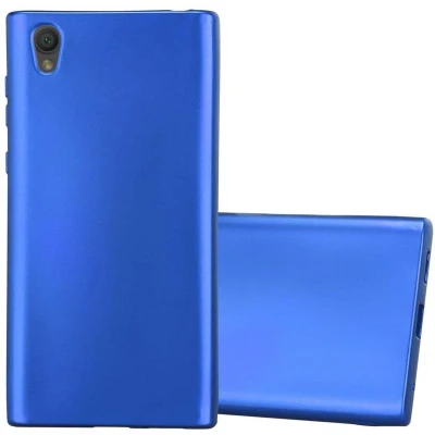Afbeelding van Cadorabo Hoesje geschikt voor Sony Xperia L1 in METAAL BLAUW Beschermhoes gemaakt van flexibel TPU silicone Case Cover