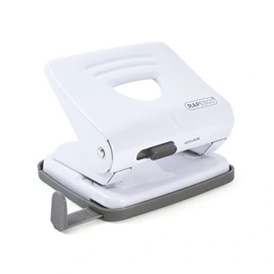 Image de Rapesco 1399 Perforatrice à 2 Trous en Métal 825, Capacité de 25 Feuilles, Blanc