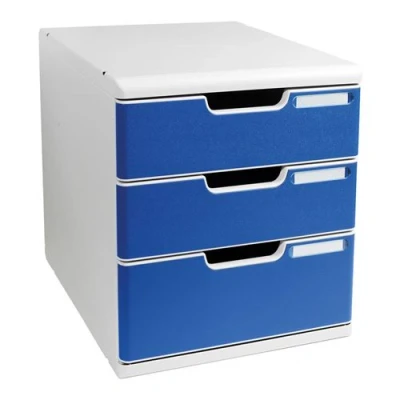 Image de EXACOMPTA Module de classement MODULO A4, 3 tiroirs, bleu