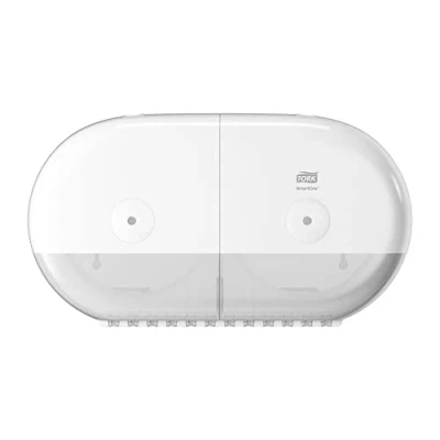 Afbeelding van Tork smartone mini twin toilet roll dispenser, wit (682000)