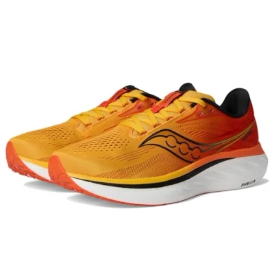 Afbeelding van Saucony RIDE 18 Hardloopschoenen voor op de weg, Heren, Maat: 46, Pollen/pepper Textiel/ synthetisch