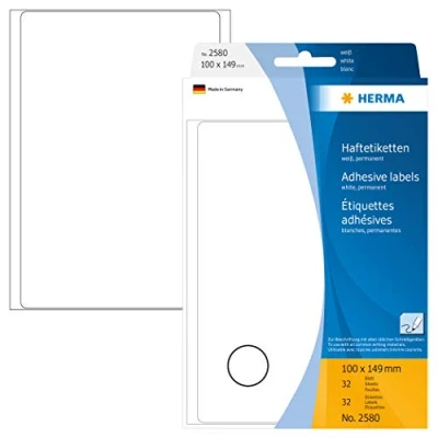 Image de HERMA étiquettes multi usage, 100x149mm, blanc, grand paquet contenu: 32 2580