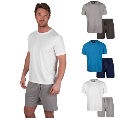 Afbeelding van Light &amp; Shade LSSET032 Pyjama voor heren, ronde hals, korte broek, wit, S