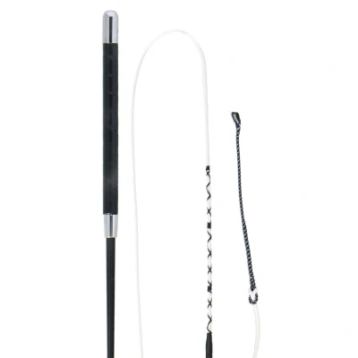 Afbeelding van Harry&#039;s Horse Boogzweep Luxe Leren Handvat Zwart 140cm