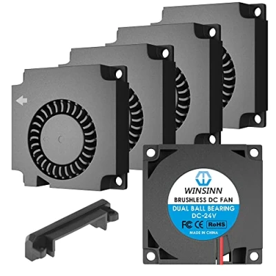 Afbeelding van WINSINN 5 stuks turboventilator 24 V 40 mm x 10 4010 CC borstelloze dubbele kogellagers met luchtgeleidingsonderdelen voor 3D printer Ender 3 2 polig 0,06 A 1,44 W 7000 + 5%