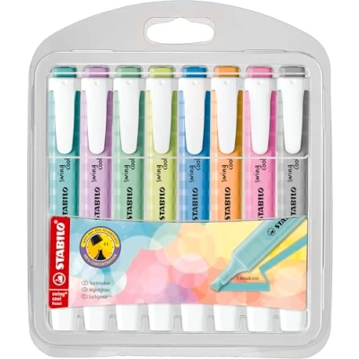 Afbeelding van Markeerstift STABILO Swing cool 275/8 pastel assorti etui à 8 stuks