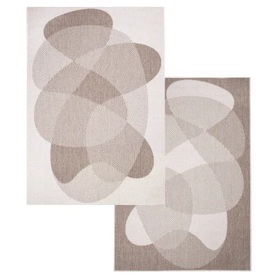 Afbeelding van Duo Binnen en Buiten Vloerkleed Dubbelzijdig Outdoor Laagpolig Tapijt Beige Rechthoek Polypropyleen 160x230 cm