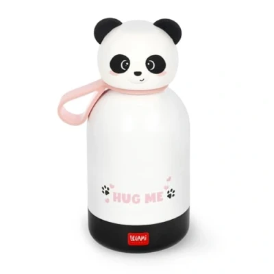 Afbeelding van Legami Gourde thermique pour enfants Hot &amp; Cold BFF, Thème Panda, en inox 18/8 à double couche avec fermeture hermétique, conserve au chaud pendant 12h et le froid 24h, capacité 310 ml