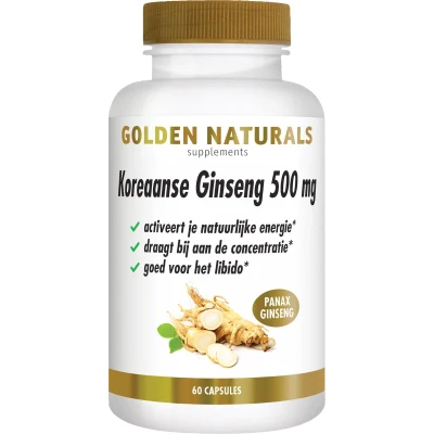 Afbeelding van Koreaanse Ginseng 500 Mg 60 Veganistische Capsules Default Title