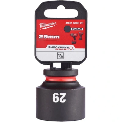 Afbeelding van MILWAUKEE 4932480323 SHOCKWAVE IMPACT DUTY 1/2&quot; slagvaste korte dop standaard 29 mm