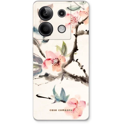 Afbeelding van Case Company® hoesje geschikt voor Xiaomi Redmi Note 13 5G Japanse bloemen Soft Cover Telefoonhoesje Bescherming aan alle Kanten en Schermrand