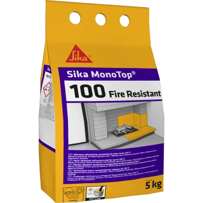 Afbeelding van Sika monotop 100 fire resistant vuurvaste mortel 5 kg, grijs, zak