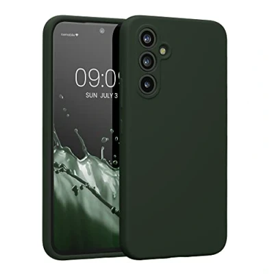 Afbeelding van kwmobile telefoonhoesje geschikt voor Samsung Galaxy A54 5G TPU backcover met siliconen coating Smartphone case in donkergroen mat