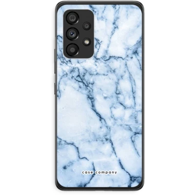 Afbeelding van Case Company® hoesje geschikt voor Samsung Galaxy A53 5G Blauw marmer Soft Cover Telefoonhoesje Bescherming aan alle Kanten en Schermrand