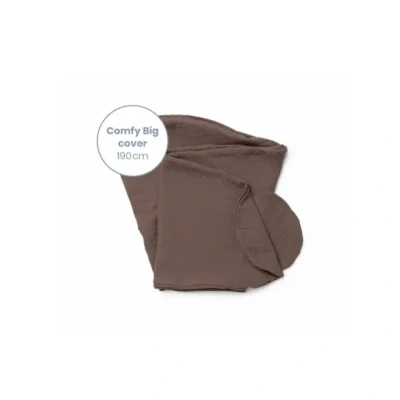 Afbeelding van Doomoo Basics Cover Hoes voor Voedingskussen Comfy Big Biokatoen 190cm Tetra Chocolate