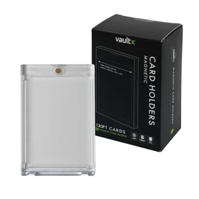 Afbeelding van Vault X Magnetische kaarthouders 130pt, one touch harde hoesjes met UV bescherming, transparante presentatie voor verzamelkaartspellen, sport, TCG (5 stuks)
