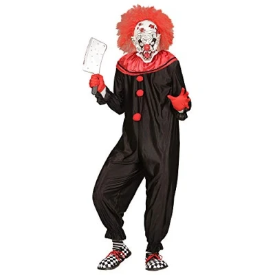 Afbeelding van Widmann Monster &amp; Griezel Kostuum Zwart Rood Horror Killer Clown Man Rood, Small Halloween Verkleedkleding