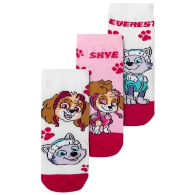 Afbeelding van United Labels Paw Patrol 3 paar sokken voor meisjes en kinderen, roze wit, Roze/Wit
