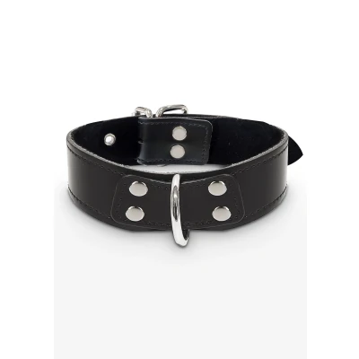 Afbeelding van Taboom Elegant D Ring Collar Bondage / SM and leash Zwart