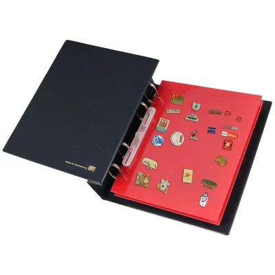 Afbeelding van Safe Safe, Compact, Album (4 rings) geschikt voor Spelden (80 st.) incl. 2 rode fluwelen bladen, Transp. scheidings bladen Blauw afm: