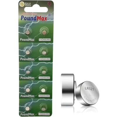 Afbeelding van 10 x AG0 (LR63, LR521, 379) 1,5 V PoundMax alkaline knopcel batterijen 1 stuks