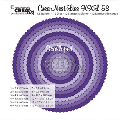 Afbeelding van Crealies Crea nest dies XXL no. 53 scalloped circles max. 13,5x13,5 cm / XXL53