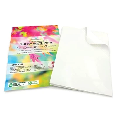 Afbeelding van Evergreen Goods 10 vellen zelfklevend papier waterdicht A4 vinyl pvc wit glanzend zelfklevende voor inkjet en laserprinters, bedrukbaar
